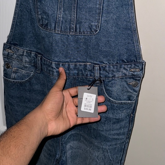 Forever 21 Men Distressed Denim Overalls - Picture 3 of 3